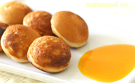 Pancake Ponganalu (Danish Pancakes) With Mango Sauce