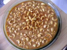 Cashew Sweet Cooling in a pan