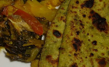 Broccoli Rabe (Rapini) Parathas  and Saag Gobi ~ Rinku of Cooking in Westchester