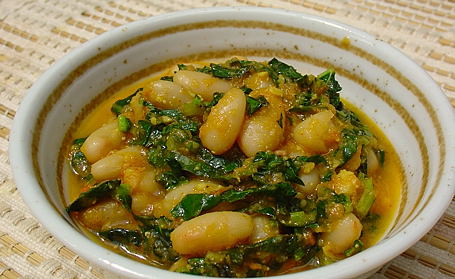 Kale Greens and White Beans in Tomato Gravy ~ from the Cooker of The Cooker