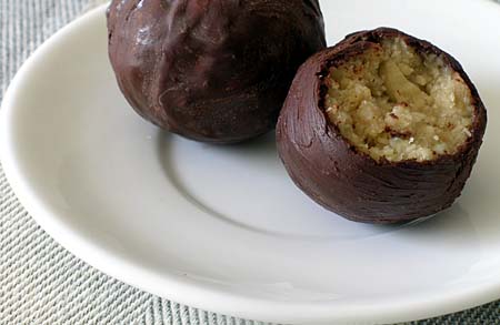 Dark Chocolate Covered Sweet Sesame Spheres (Nuvvula Muddalu)