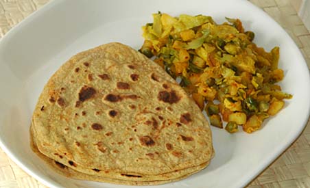 Avocado Chapatis with Brussel Sprouts Curry