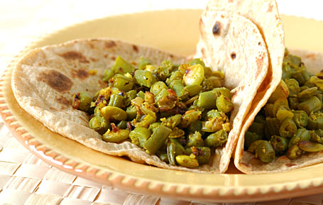 3-bean curry with chapatis