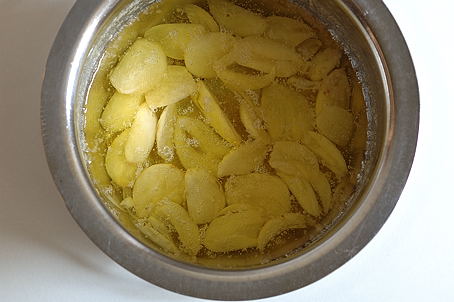 Garlic simmering in ghee