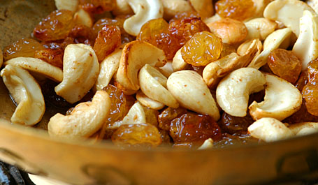 Toasted in Ghee - Cashews and Golden Raisins